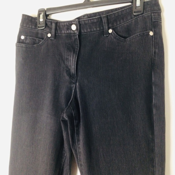 J. Mc Laughlin denim jeans women 10 black cotton straight - Picture 2 of 8